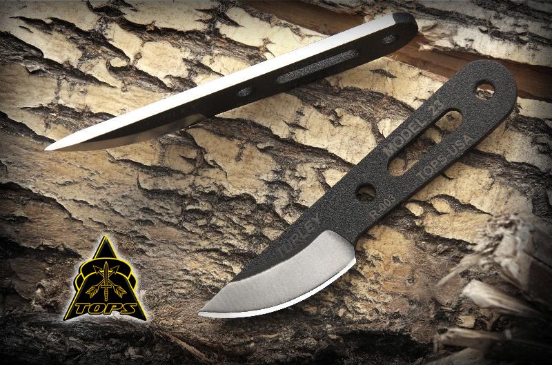 Tops Knives Turley Model 23 Fixed Blade Knife, w/Survival Kit TURL23